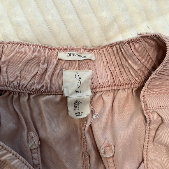 Joie 100% lyocell blush pale pink wide leg elastic waist pant w pockets large - Picture 4 of 5